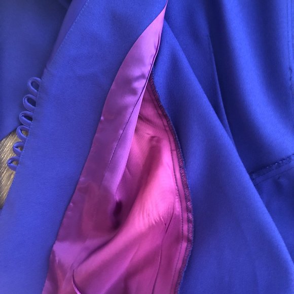 VINTAGE Blazer in Royal Blue Size 5 - Picture 6 of 10